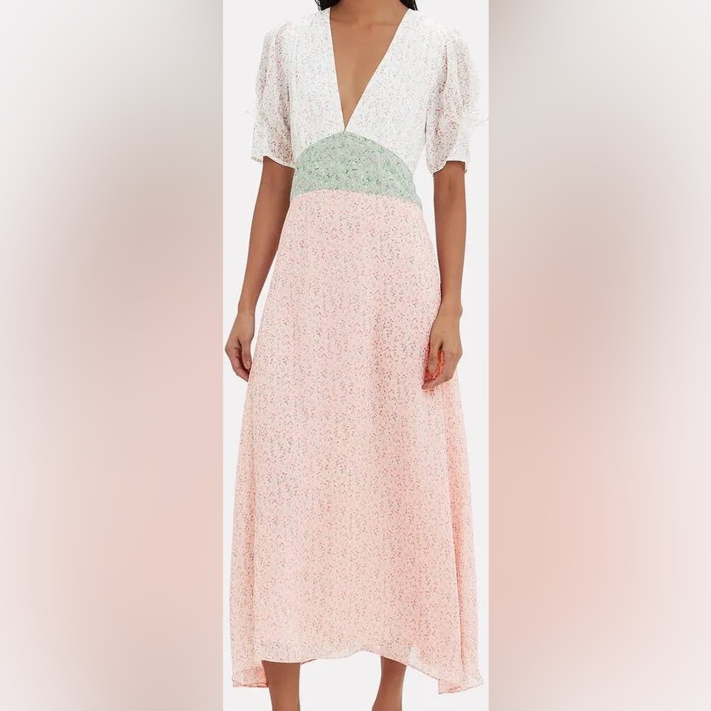 Divine Heritage Mixed Print Midi Dress